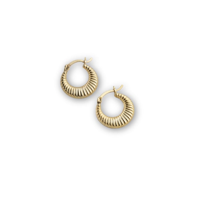 Retro Gold Halka Küpe - 925 ayar gümüş