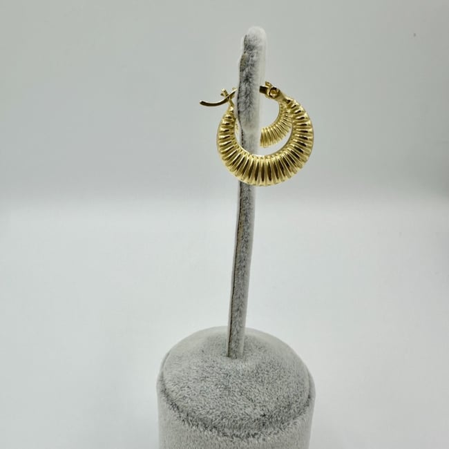 Retro Gold Halka Küpe - 925 ayar gümüş