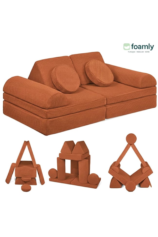 PUZZLE Fitilli Kadife Modüler Çocuk Oyun Minderi Ve Kanepesi Tamamen Sünger- Foamly
Duo Sünger Koltuk - Foamly