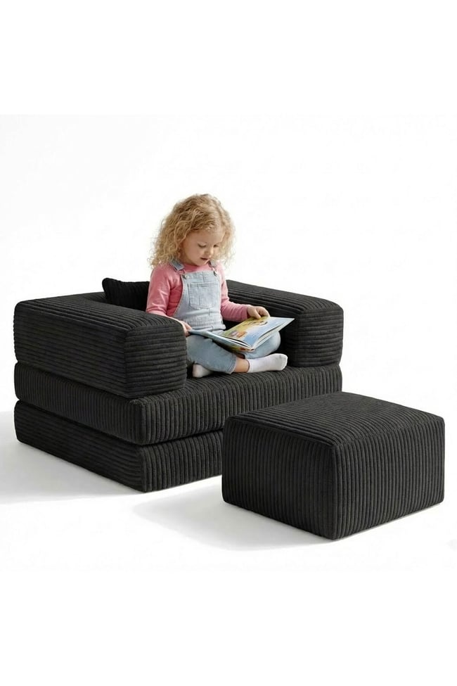 Premium Siyah Fitilli Kadife Modüler Çocuk Koltuğu ve Puf Seti - Bebek Dinlenme Koltuğu- Foamly
Duo Sünger Koltuk - Foamly
