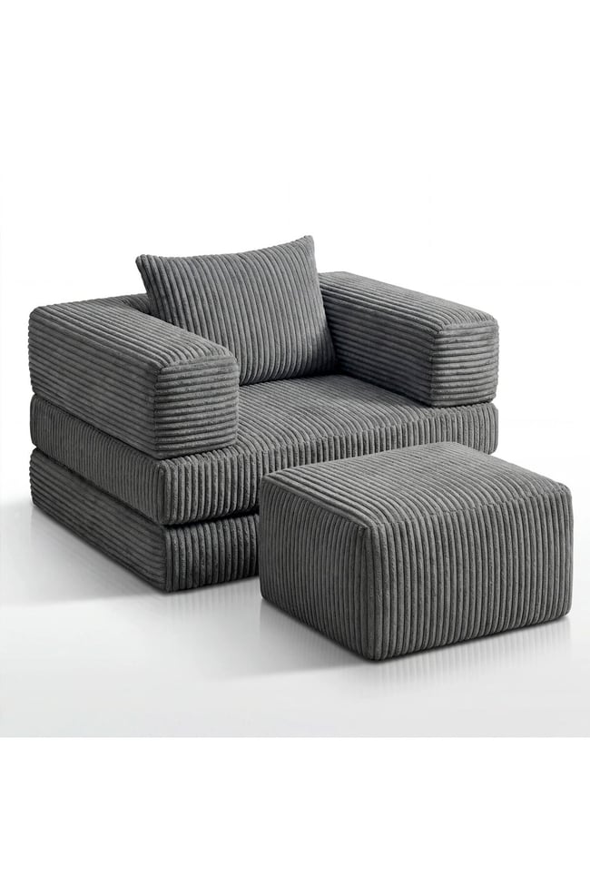 Premium Koyu Gri Fitilli Kadife Modüler Çocuk Koltuğu ve Puf Seti - Bebek Dinlenme Koltuğu- Foamly
Duo Sünger Koltuk - Foamly