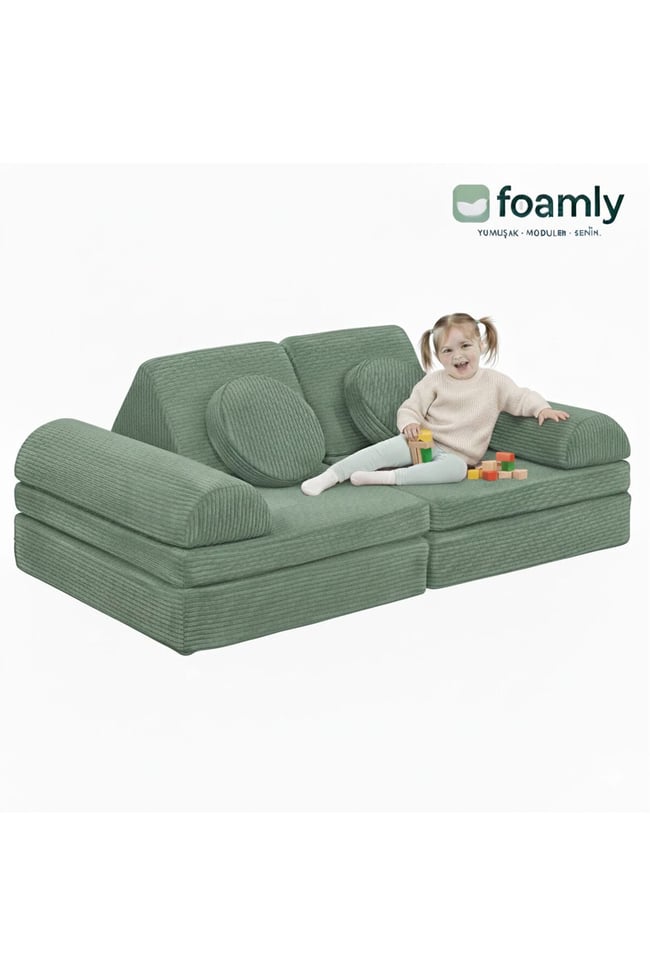 PUZZLE Fitilli Kadife Modüler Çocuk Oyun Minderi Ve Kanepesi Tamamen Sünger- Foamly
Duo Sünger Koltuk - Foamly