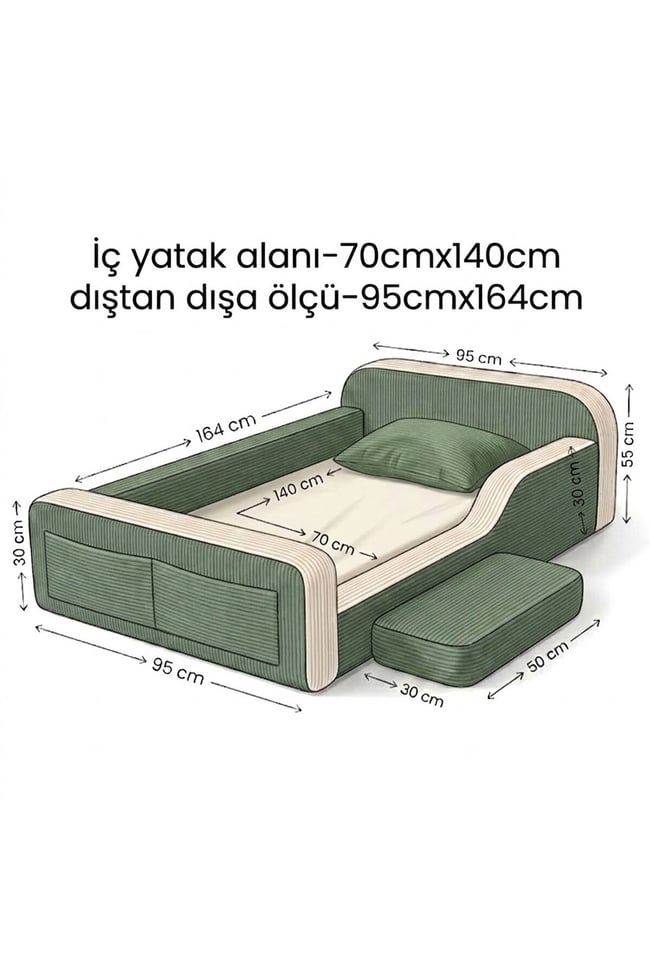 Modüler Tamamen Sünger Anne Yanı Yer Yatağı - Fitilli Kadife Korumalı Çocuk Yatağı & Basamaklı Uyku Yuvası- Foamly
Duo Sünger Koltuk - Foamly