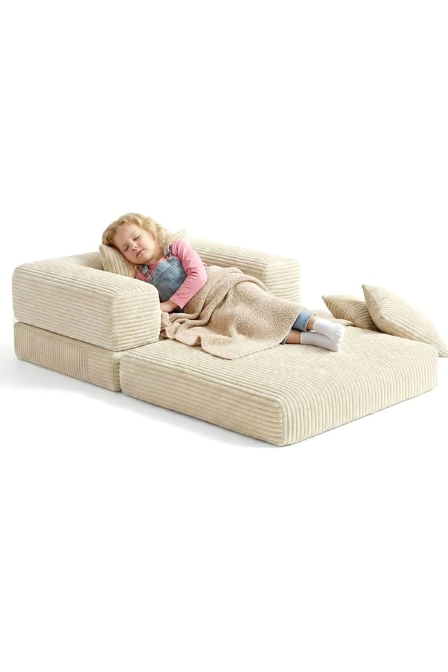 Premium Krem Fitilli Kadife Modüler Çocuk Koltuğu ve Puf Seti - Bebek Dinlenme Koltuğu- Foamly
Duo Sünger Koltuk - Foamly
