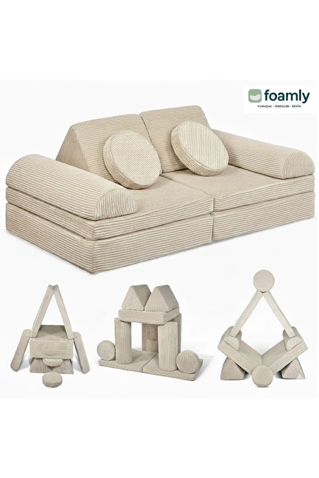 PUZZLE Fitilli Kadife Modüler Çocuk Oyun Minderi Ve Kanepesi Tamamen Sünger- Foamly
Duo Sünger Koltuk - Foamly