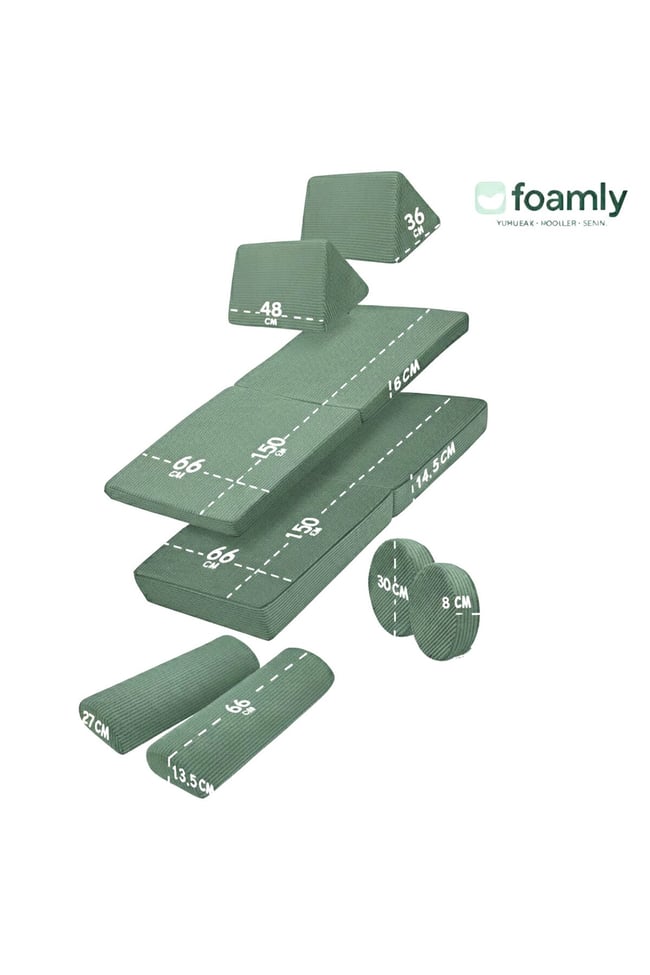 PUZZLE Fitilli Kadife Modüler Çocuk Oyun Minderi Ve Kanepesi Tamamen Sünger- Foamly
Duo Sünger Koltuk - Foamly