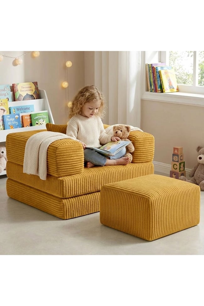 Premium Koyu Gri Fitilli Kadife Modüler Çocuk Koltuğu ve Puf Seti - Bebek Dinlenme Koltuğu- Foamly
Duo Sünger Koltuk - Foamly