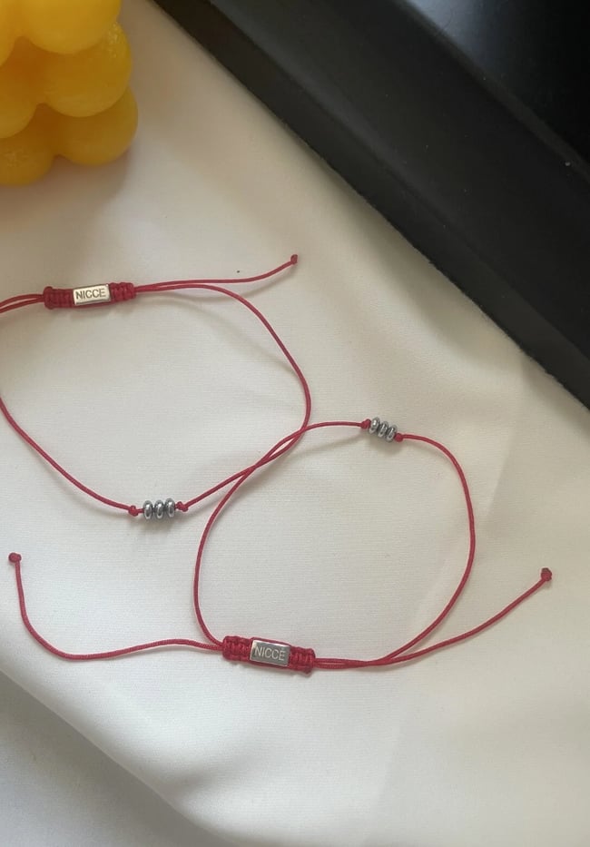 Handmade Kırmızı Line Bileklik