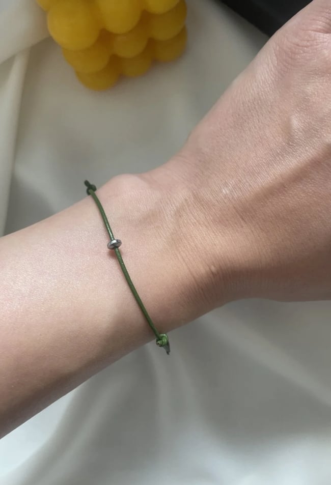 Handmade Yeşil Deri İp Bileklik