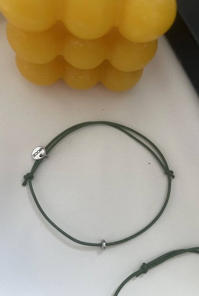 Handmade Yeşil Deri İp Bileklik