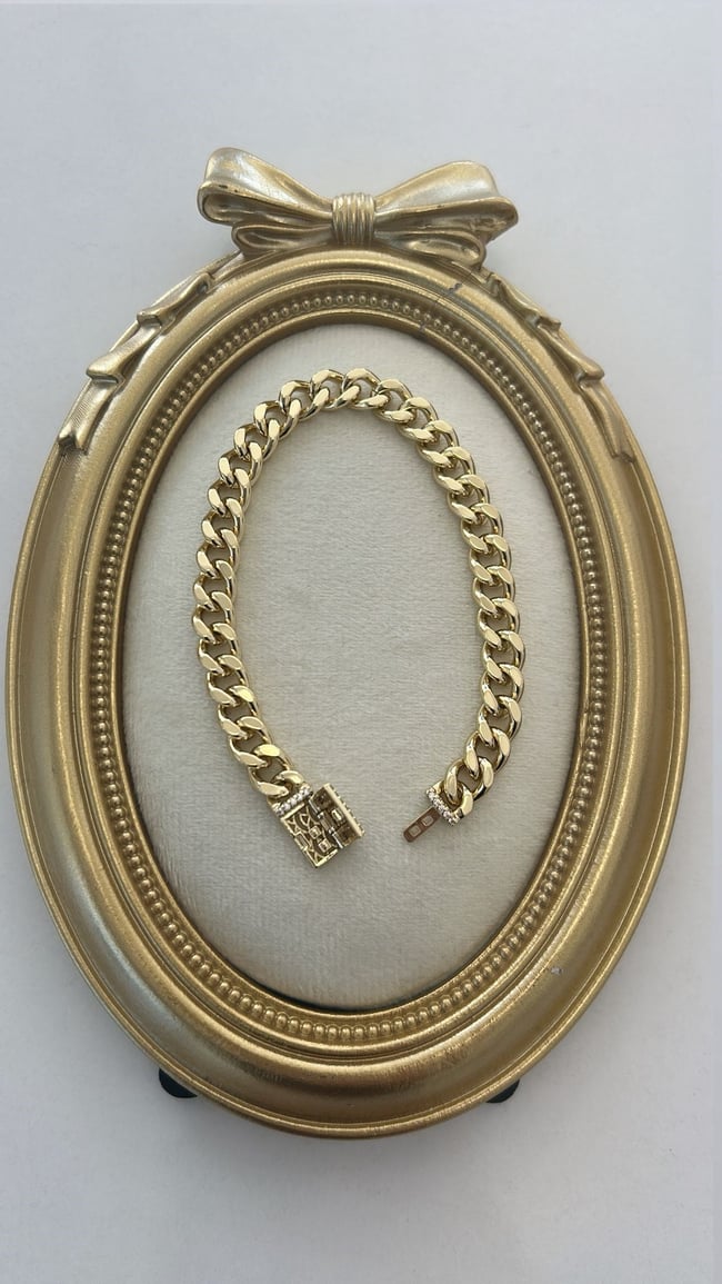 14k Gold Gurmet Zincir Bileklik 22cm