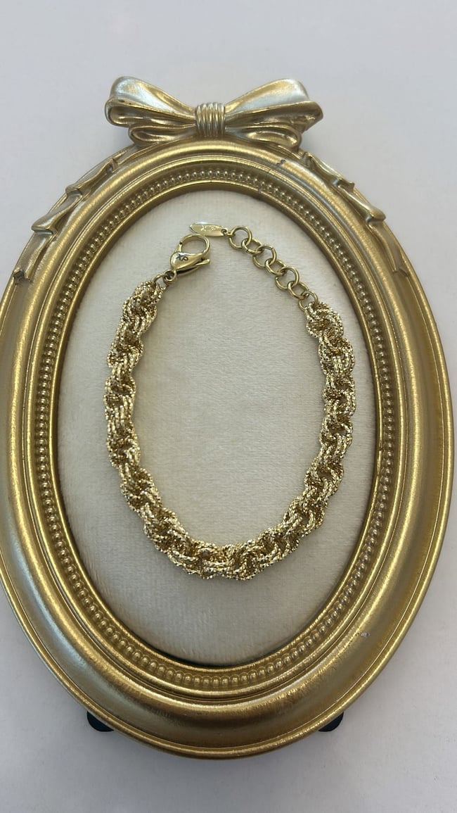 14k Gold Vip Seri Burgu Bileklik 23cm