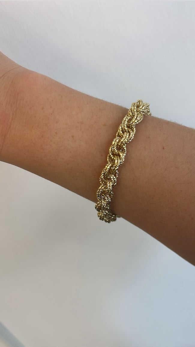 14k Gold Vip Seri Burgu Bileklik 23cm