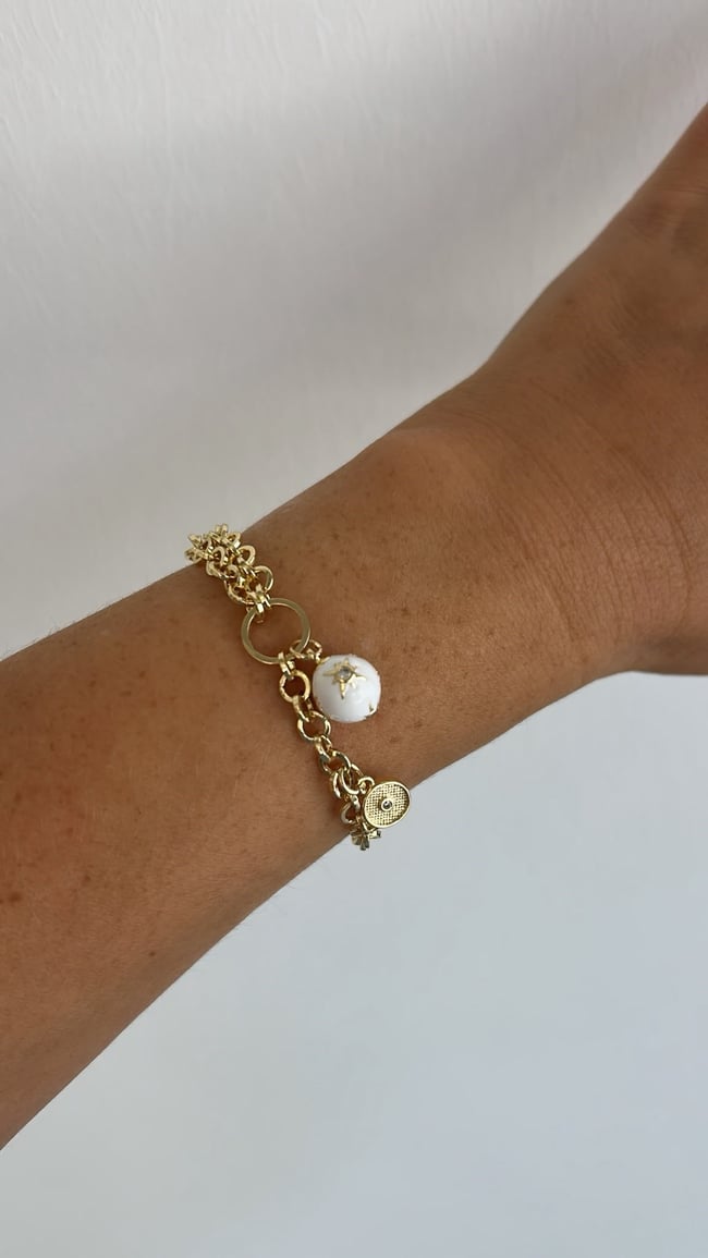 14K Gold Vip Seri Kutup Yıldız Charmlı Bileklik 20cm