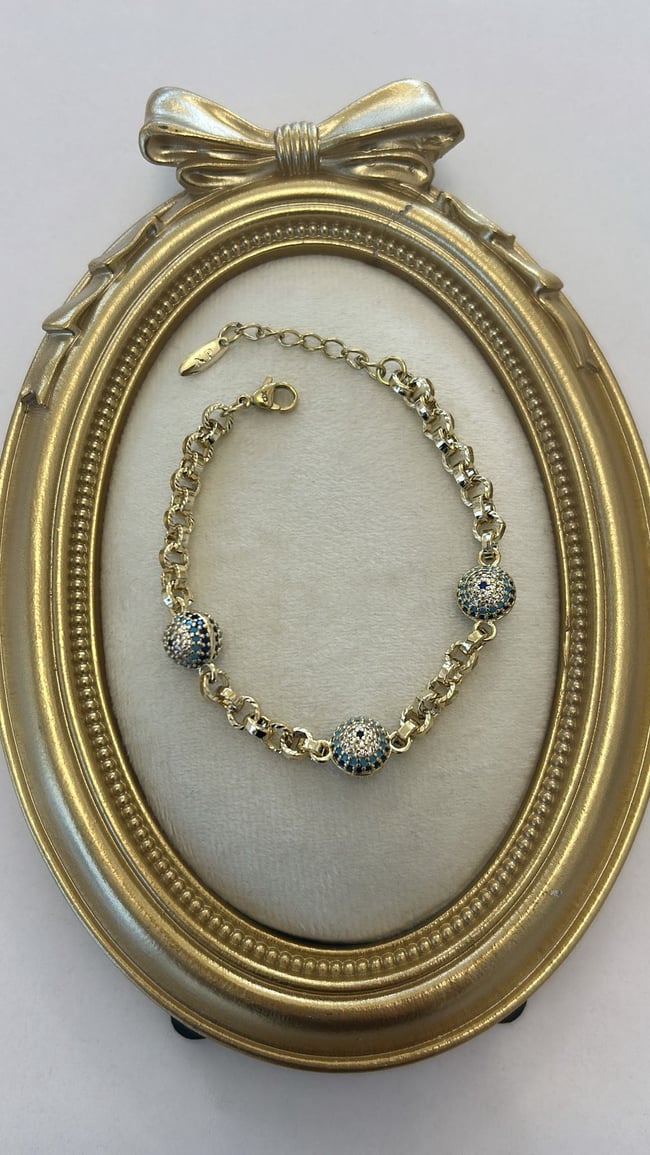 14K Gold Vip Seri Nazar Gözlü Bileklik 23cm