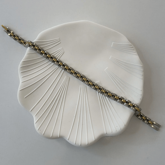 Çelik 2 Renkli Rlx Bileklik 22cm Gümüş-Gold