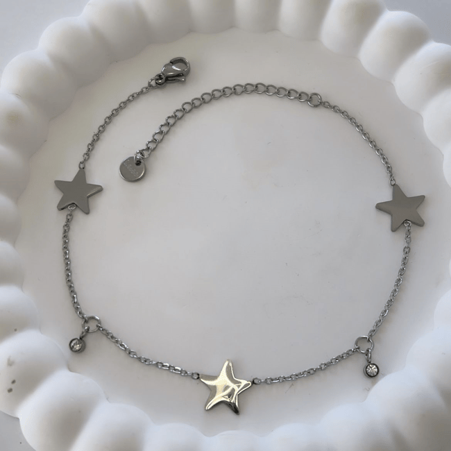 Çelik Taşlı Yıldızlı Halhal 25cm
