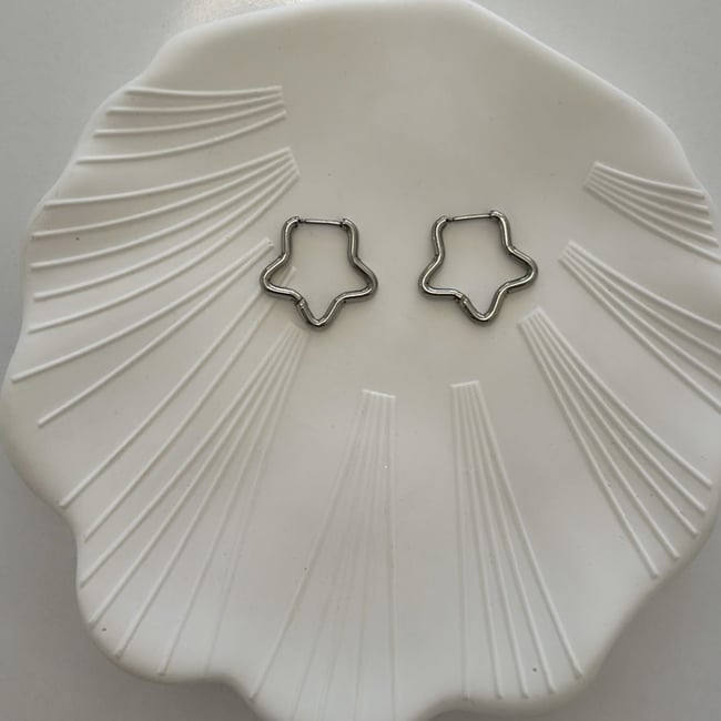 Çelik Yıldız Küpe 2cm