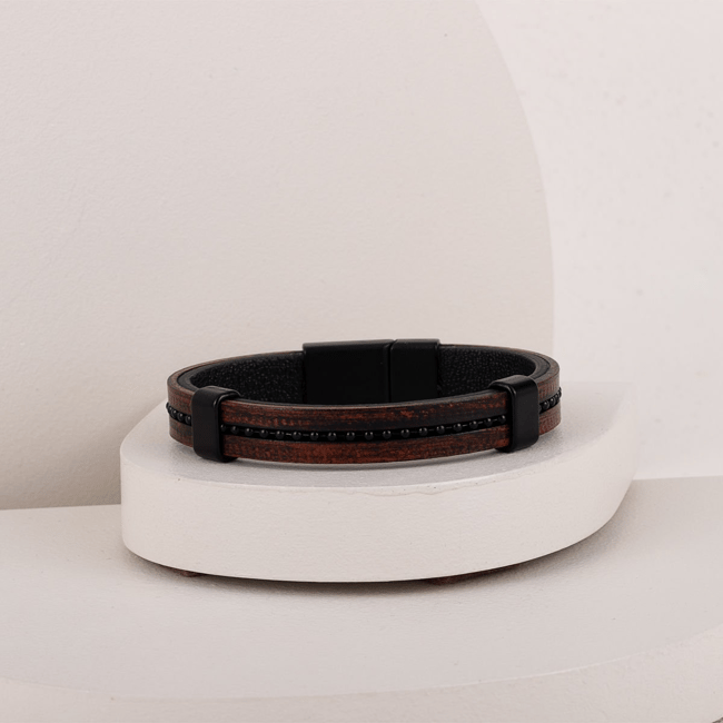 Deri Detaylı Bileklik 21cm