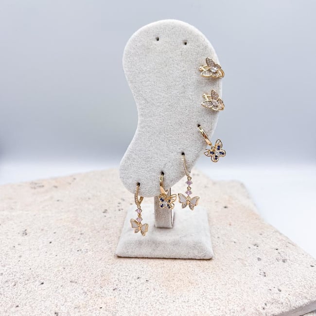 İthal Kelebekli  6'lı Set Küpe