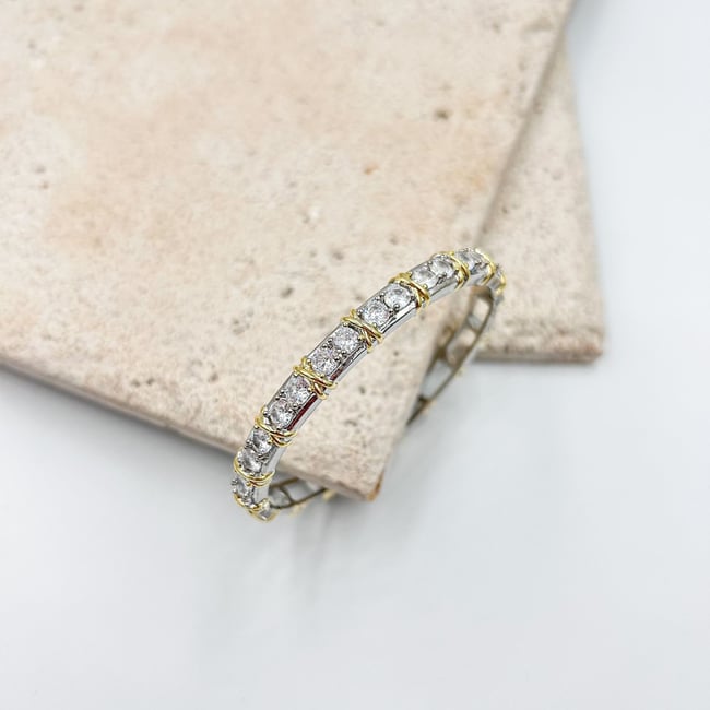 İthal Zirkon 4mm Taşlı Xoxo Kelepçe 17 cm