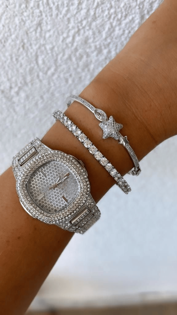 İthal Zirkon Taşlı Yıldız Kelepçe 17 cm