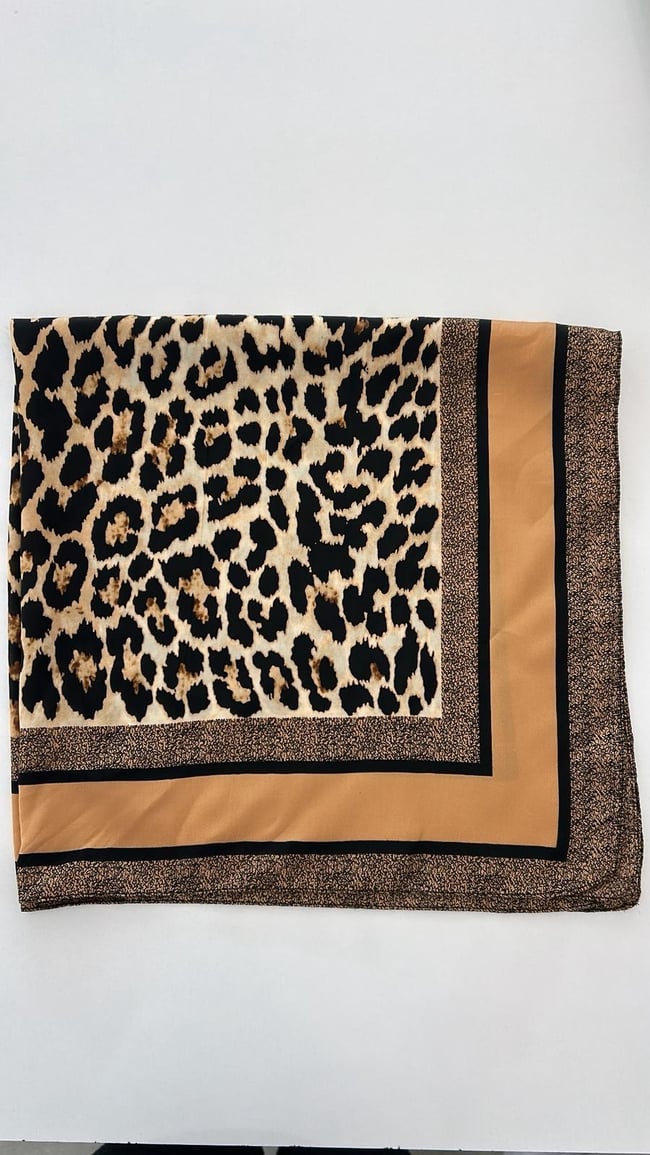 Leopar Desenli Fular 70*70cm