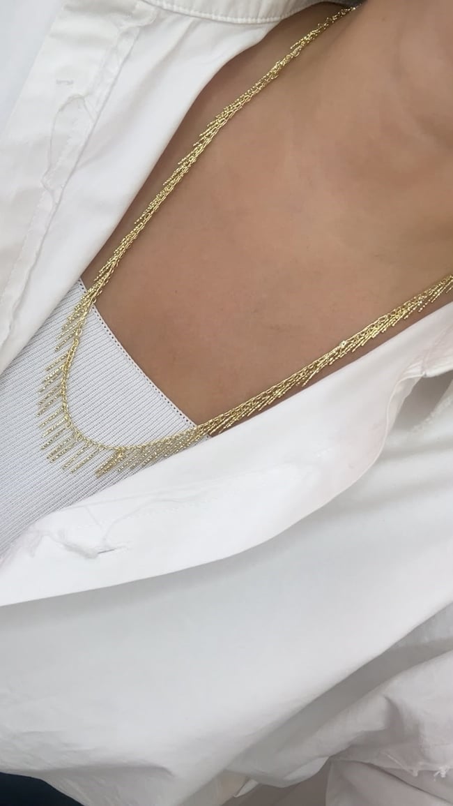 Özel Seri 14 K Gold Püsküllü Kolye 60 cm 