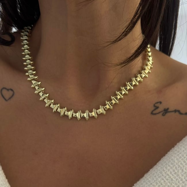 Özel Seri 14K Gold Çivi Kolye 45cm