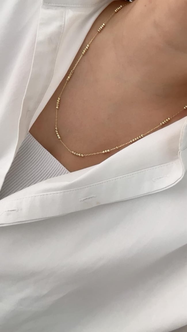 Özel Seri 14K Gold Dorika Detaylı  Kolye 55cm