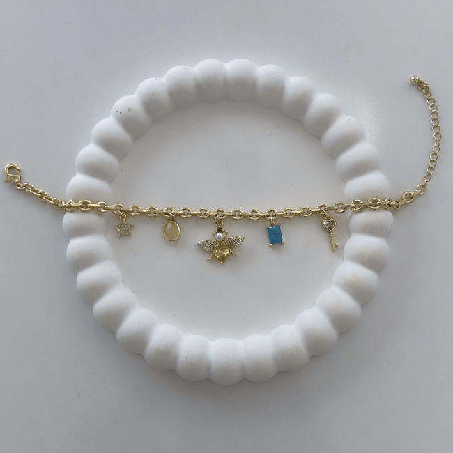 Özel Seri Arı Charmlı Bileklik 23cm