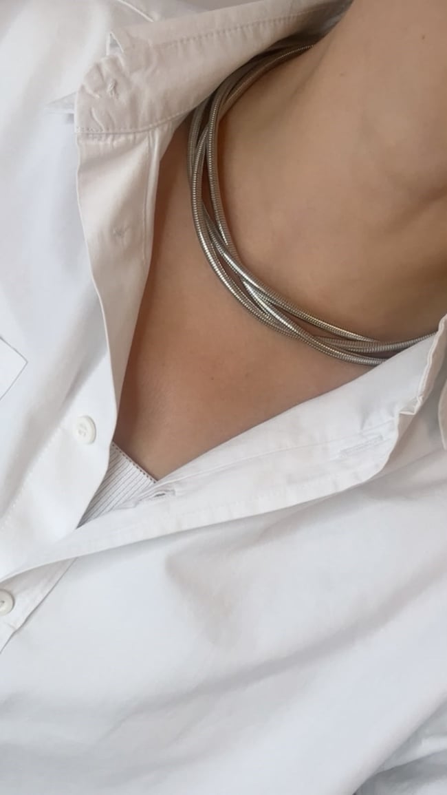 Özel Seri Gümüş Burgu Choker Kolye 