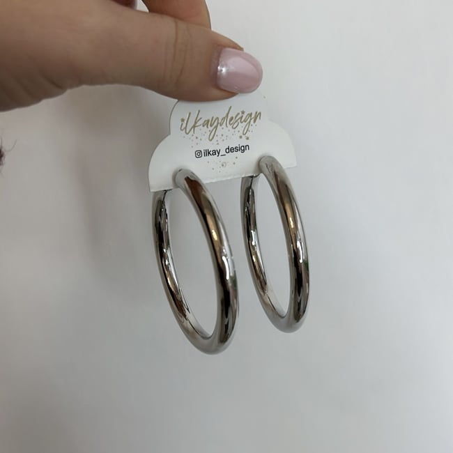 Özel Seri Kalın Boru Halka Küpe 5 cm