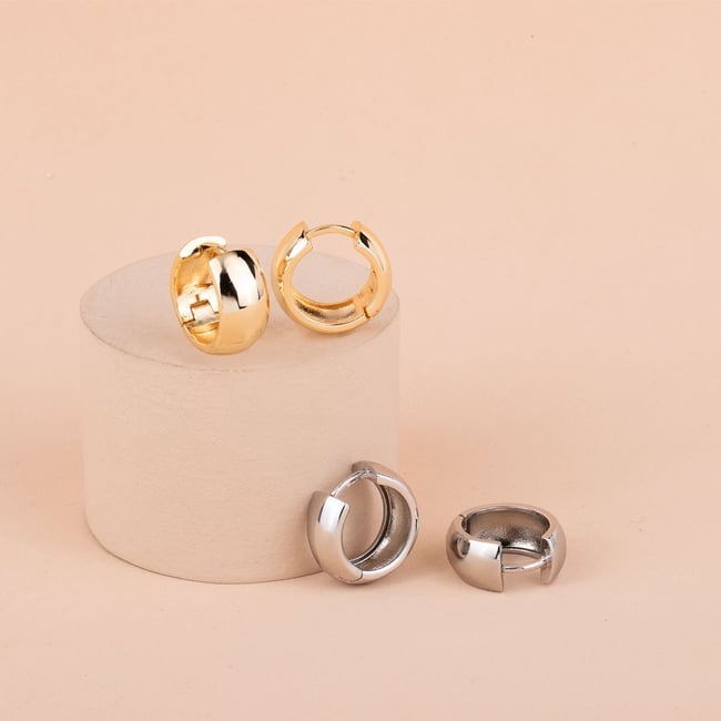 Özel Seri Kalın Halka Küpe 1,5cm