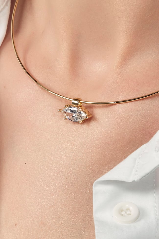 Özel Seri Markiz Taşlı Choker Kolye 