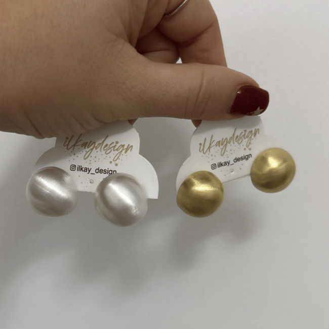 Özel Seri Mat Daire Küpe 1,5cm