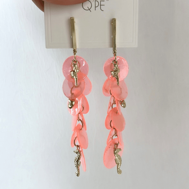 Özel Seri Mercan Sedefli Küpe 9 cm