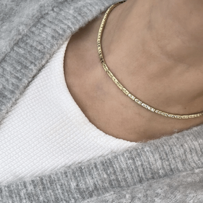 Özel Seri Plaka Choker Kolye 35 cm