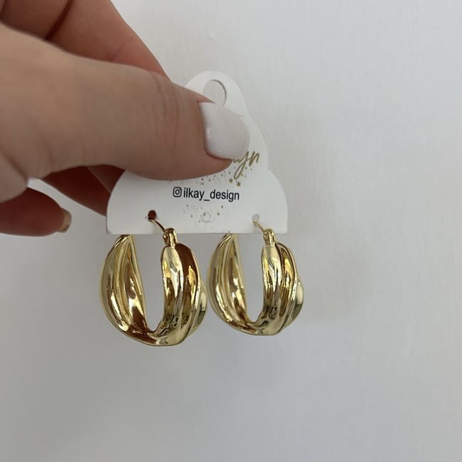 Özel Seri Plaka Halka Küpe 3 cm