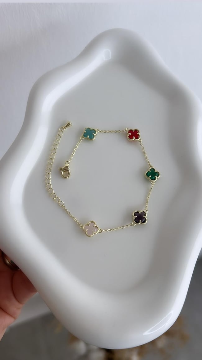 Özel Seri Renkli Yonca Bileklik 19 cm 