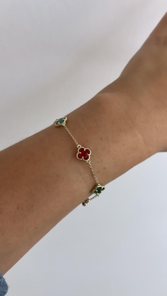 Özel Seri Renkli Yonca Bileklik 19 cm 