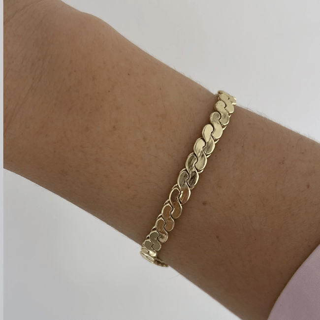 Özel Seri S Kıvrım Zincir 18cm Gold