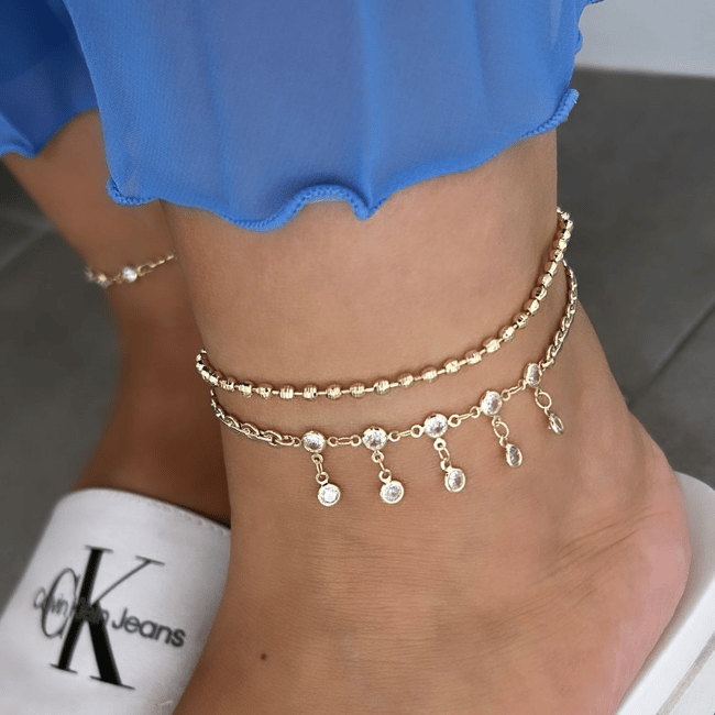 Özel Seri Taşlı Sallantılı Halhal 26cm