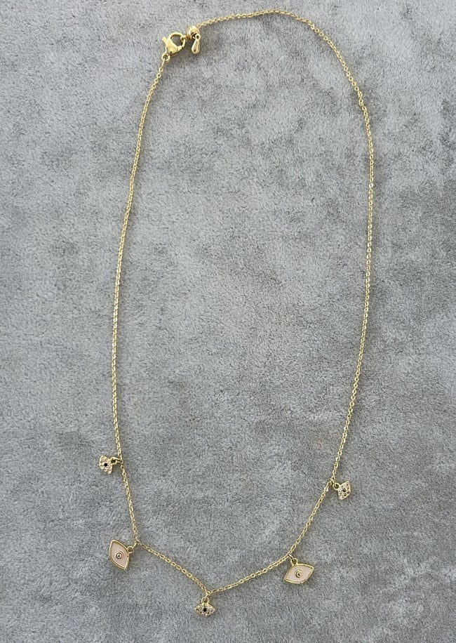 Özel Seri Taşlı Sedefli Choker Kolye 42cm