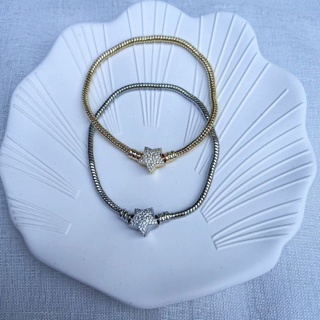Özel Seri Taşlı Yıldızlı Bileklik 17cm