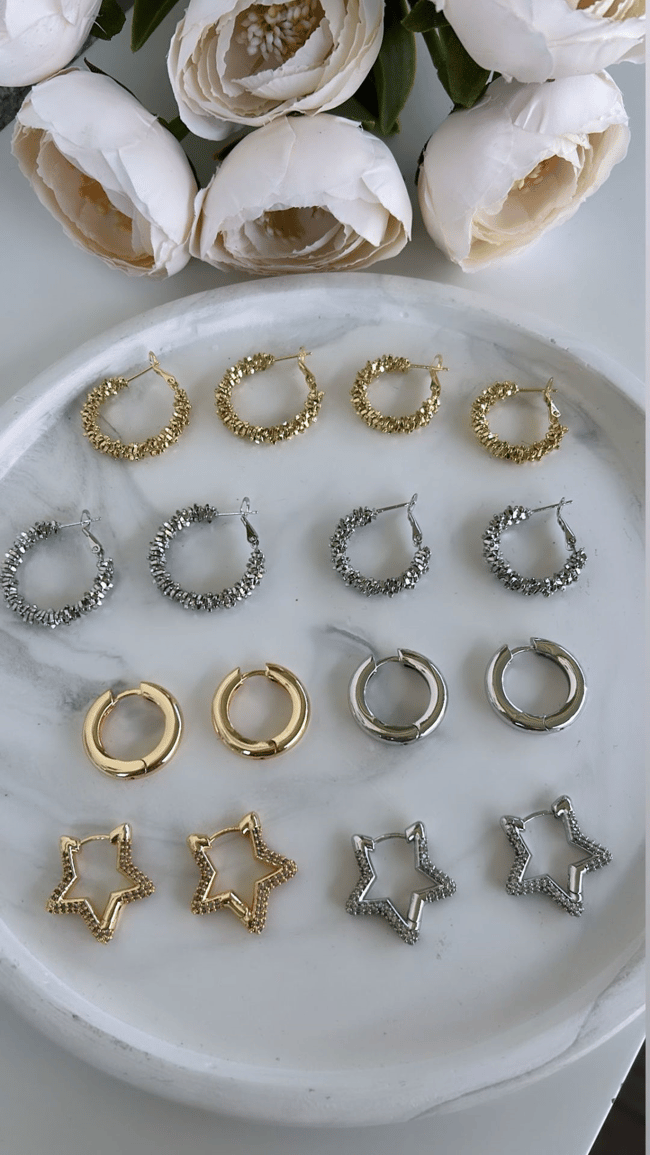 Özel Seri Tırtıklı Halka Küpe 2,5cm
