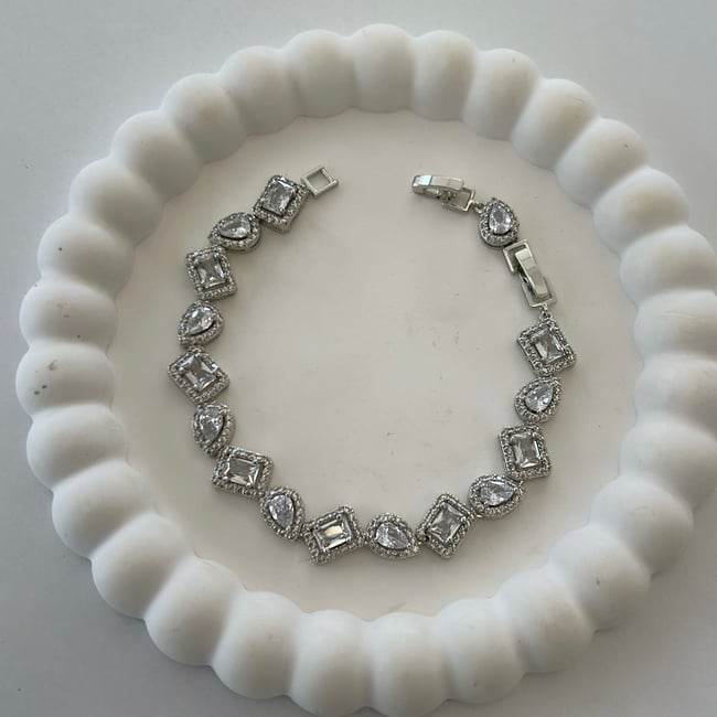 Özel Seri Zirkon baget Taşlı Bileklik 20 cm