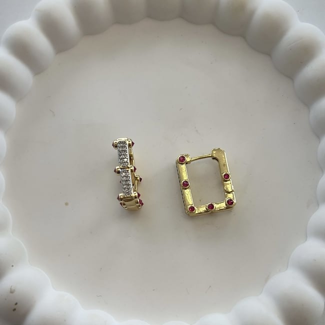 Özel Seri Zirkon Taşlı Bage Küpe 2cm
