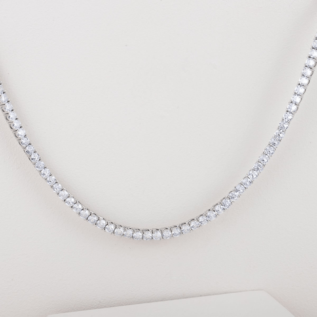 Özel Seri Zirkon Taşlı Döküm Su Yolu Kolye 4mm 46.5cm