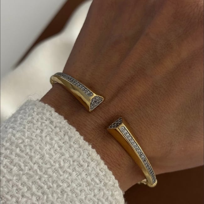 Özel Seri Zirkon Taşlı İthal Kelepçe 17cm